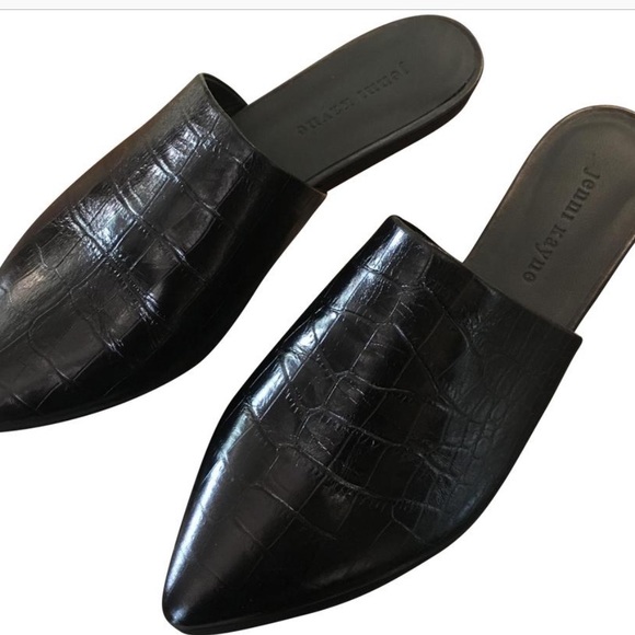 Jenni Kayne Shoes - Jenni Kayne Croc Embossed Pointed Toe Mule